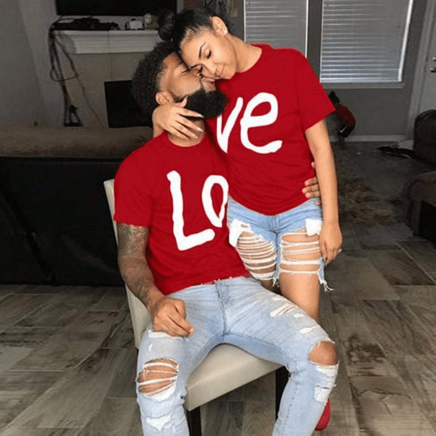 TEMU 1pc (for Men And Women To Order Separately) Couple T-shirt, Ideal Valentine's Day Gift , Exquisite Letter Print, Pure Lightweight And