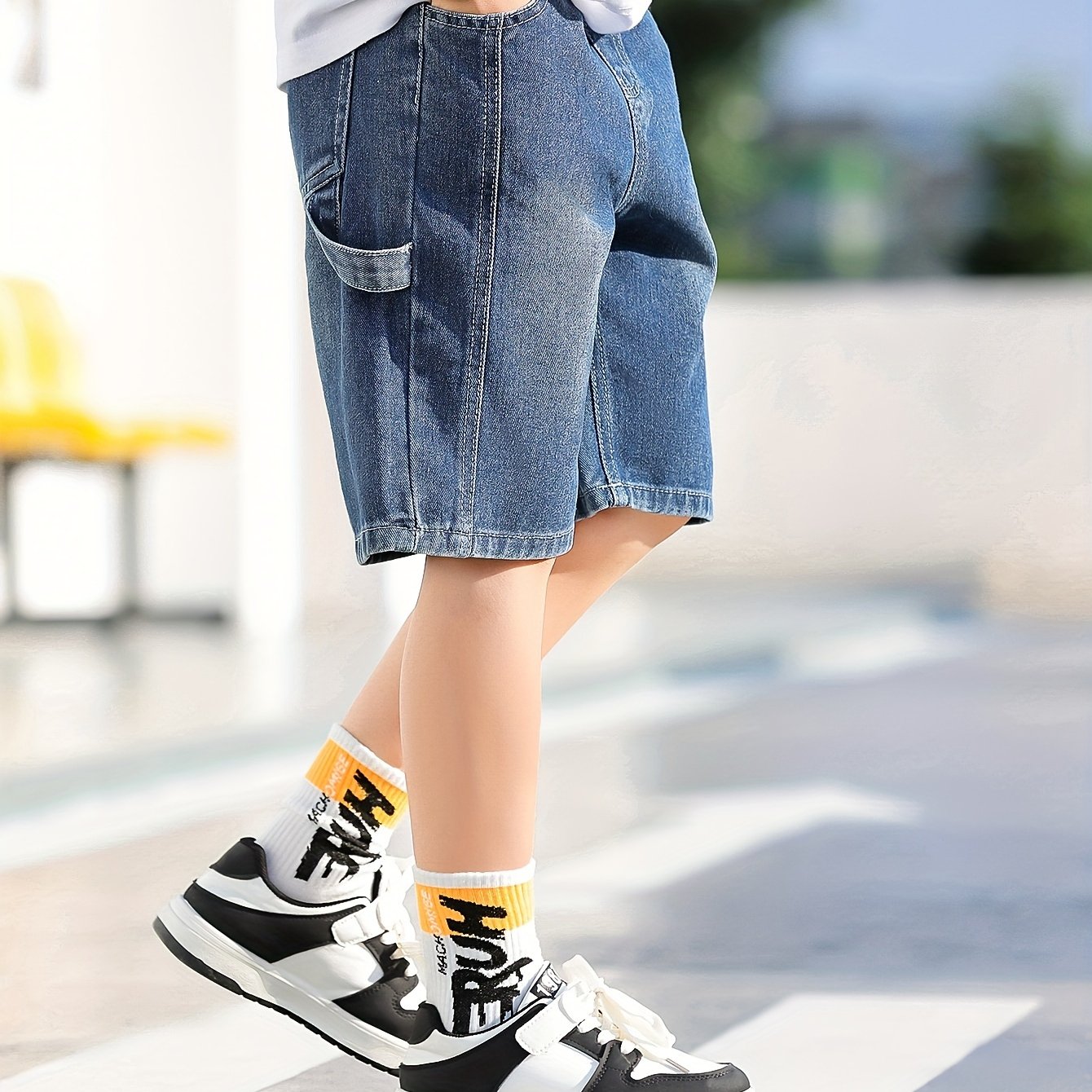 Image of Boys' Fashion Casual Denim Shorts, Summer Outdoor Clothing, For Outdoor