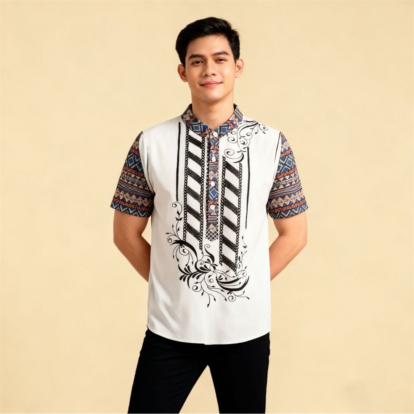 TEMU Barong Shirt For Mens Short Sleeve Shirt Retro Sublimation Clothing