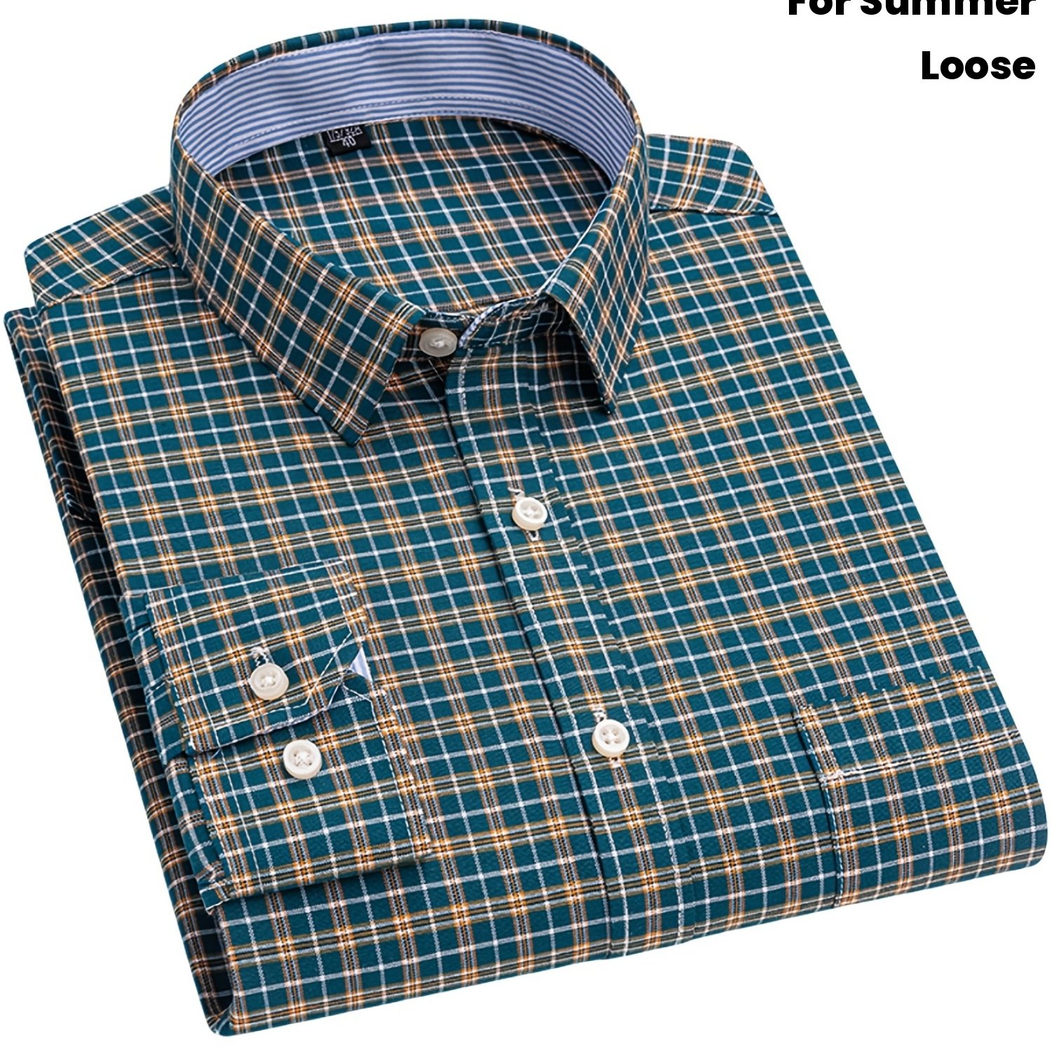 TEMU Men's Long-sleeve Shirt Oxford Cloth Casual Loose Breathable Men's Fashion Comfortable Autumn Shirt