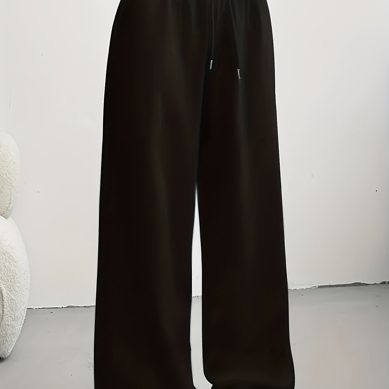 TEMU Women's Thermal Winter Sports Pants - Stretchable Solid Color Athletic Trousers, Machine Washable Non-sheer Pants Suitable For Gym,, Casual