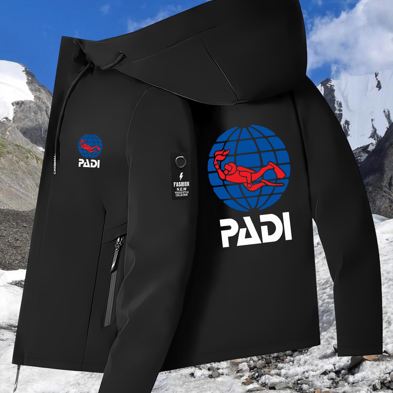 TEMU And Autumn Couple's Windbreakers With Prints, Jackets For Outdoor Climbing, Unisex Outerwear.