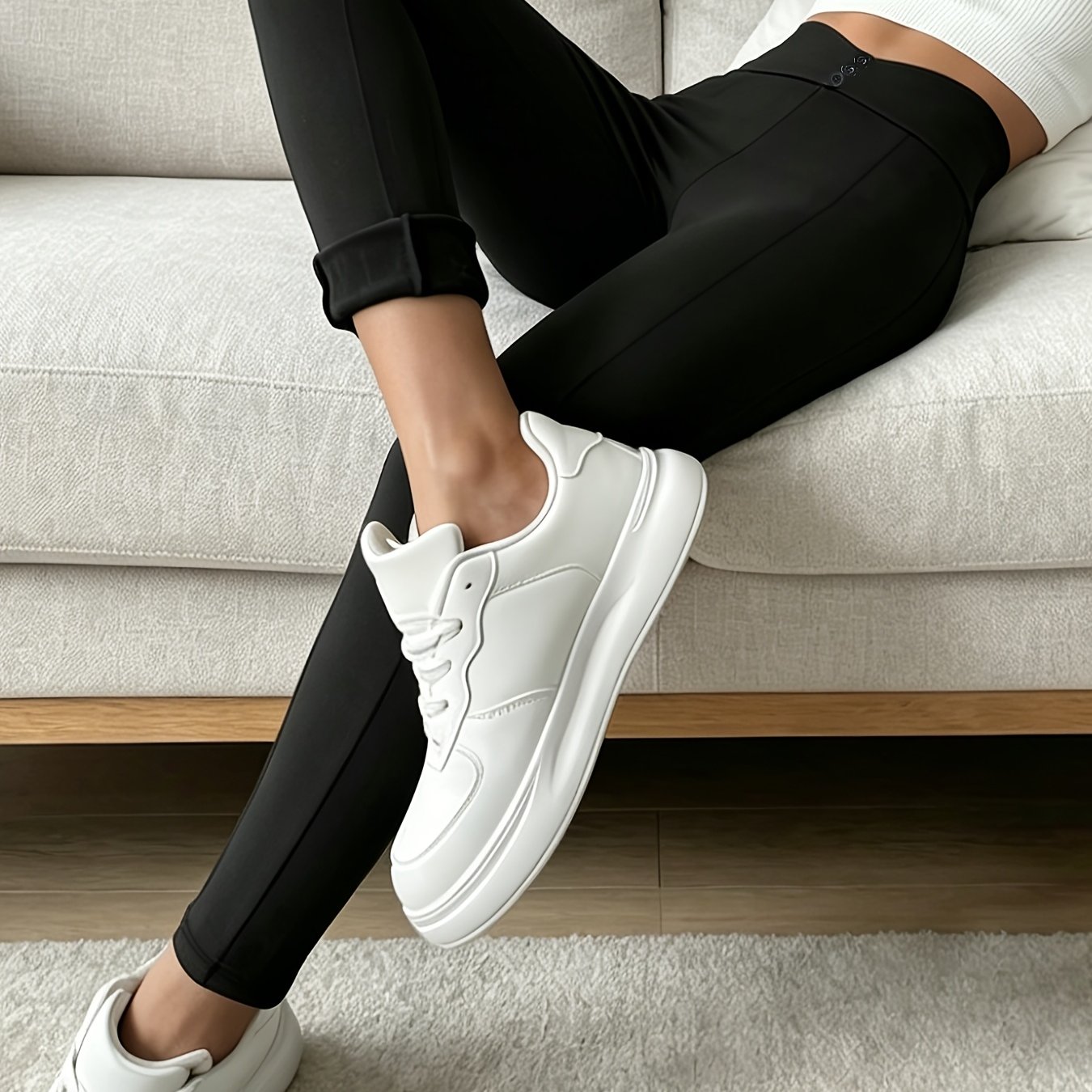 TEMU Leggings da donna, pantaloni elasticizzati a vita in peluche, vestiti slim fit, adatti per , il fitness e l'abbigliamento da casa