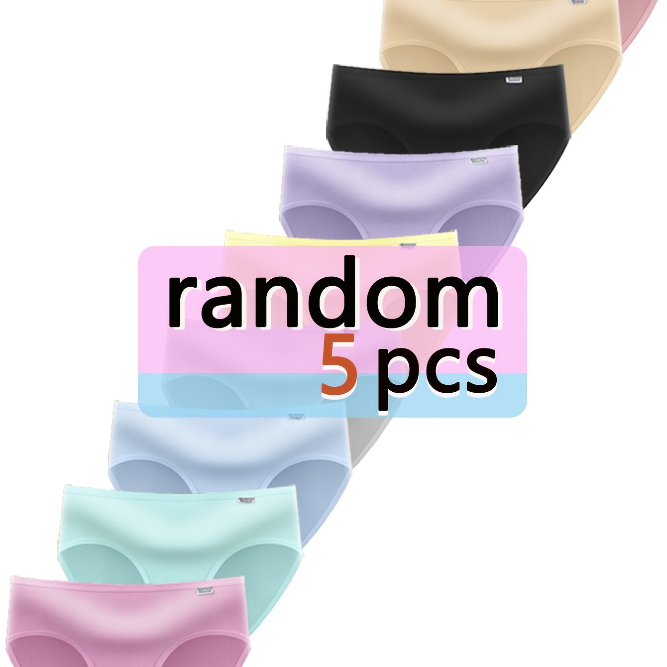 E-shop Zufällige 5er-Packung, Teenager Dreieckslip, modische Macaron-Farben, einfarbig, weich und bequem, atmungsaktives, elastisches Unterwäsche, für