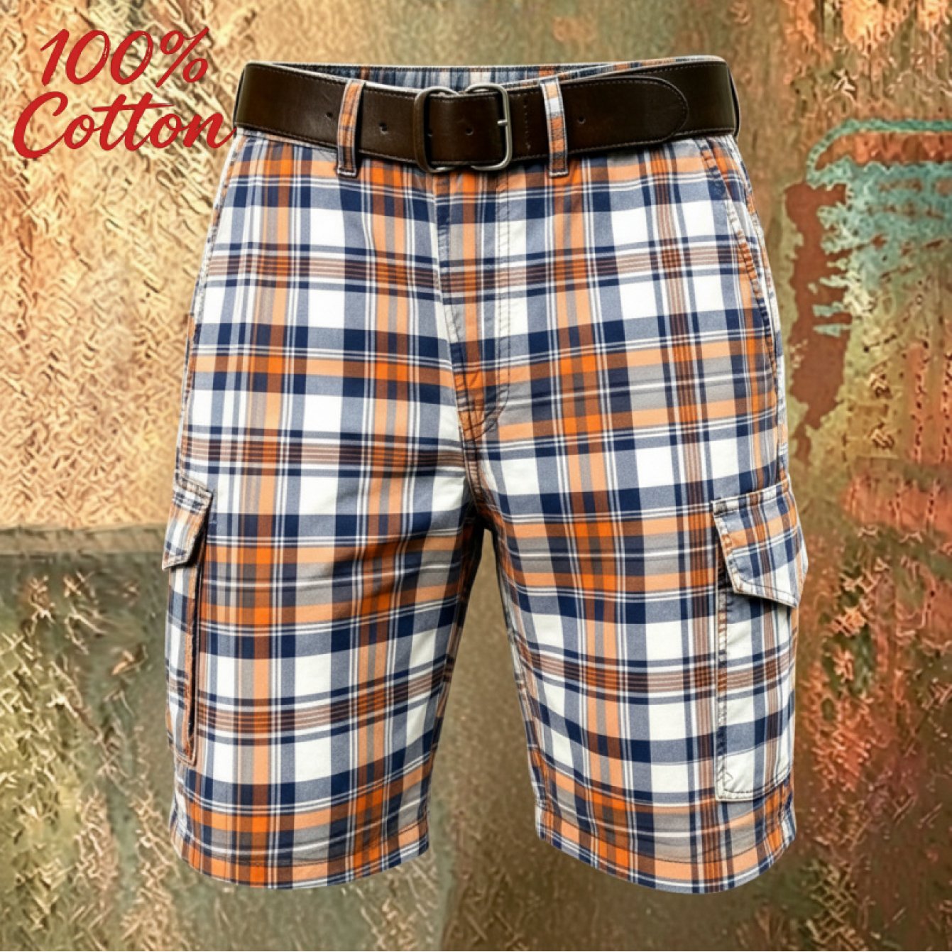 Image of Men's 3d Printed Workwear Shorts - Y2k Retro Multi-pocket Beltless Shorts Suitable For Streetwear, Gym & Outdoor, Regular Fit Casual Summer Shorts With Beltless (no Belt Required)