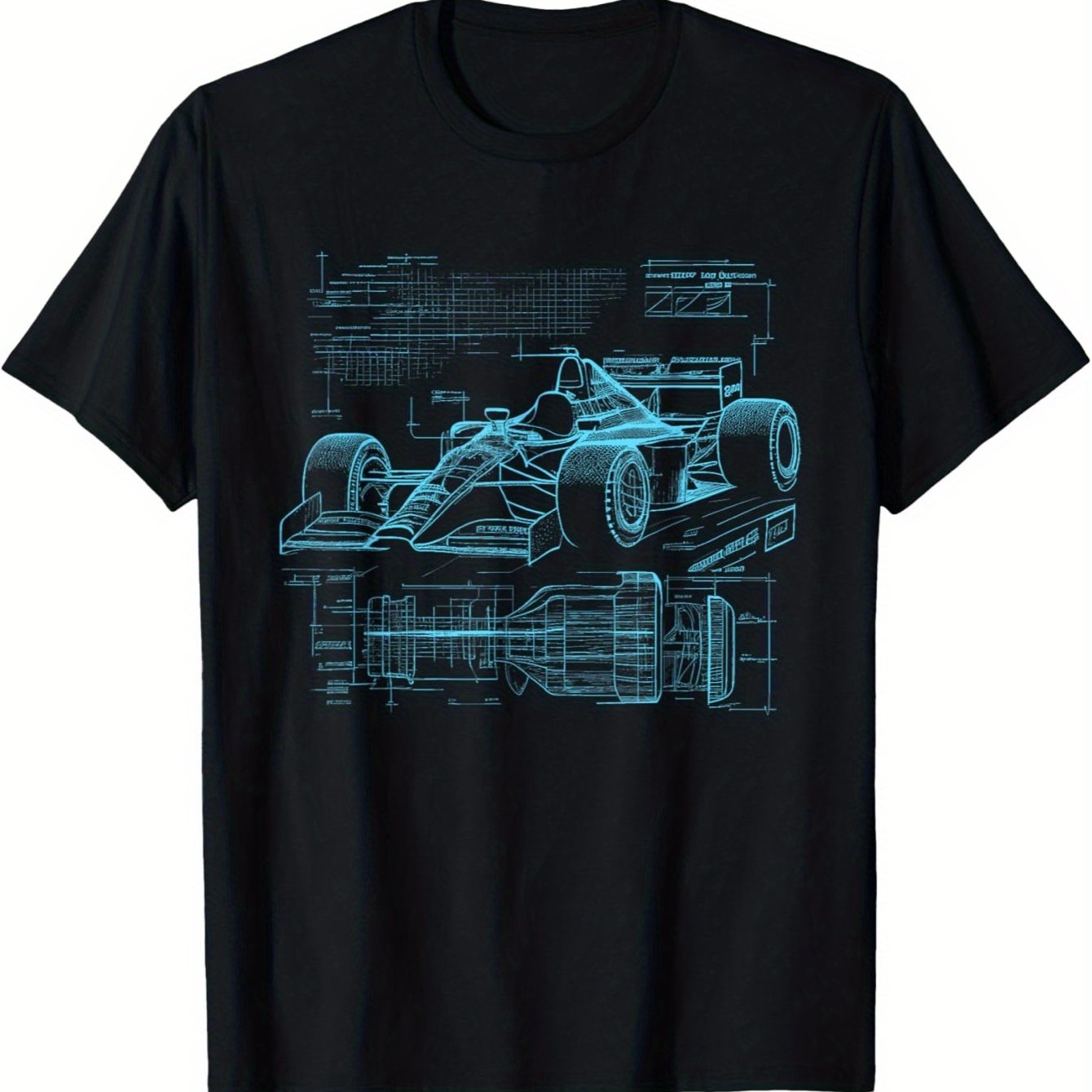 TEMU Men's And Couples' Formula Racing T-shirts - Designed With Mechanical And Racing Themes, Made From Lightweight Breathable Fabric, Featuring A