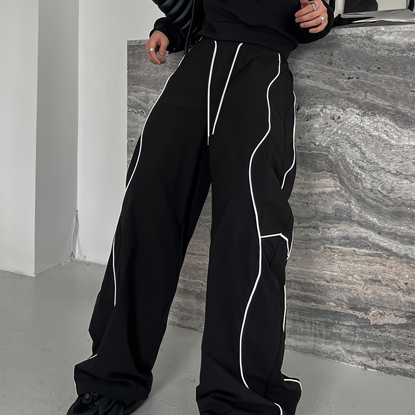 E-shop American Casual Hosen Herren Heavy Line Design Frühling Sommer Cool Straight Athletic Pants Herren Loose Casual Hosen