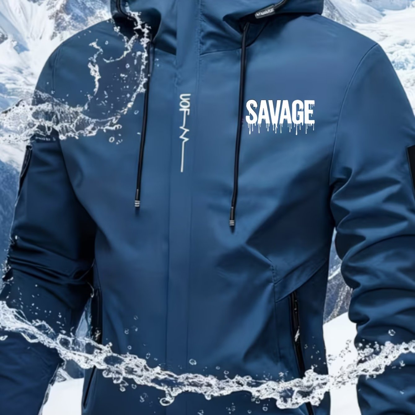 TEMU Personalized Savage Print Jacket, Lightweight Breathable Windproof Wear-resistant -friendly Casual All-match , Autumn Layers