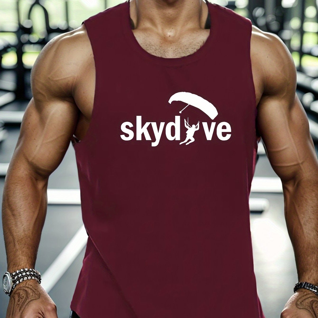 TEMU Print Summer Men's Quick Dry Moisture-wicking Breathable Tank Tops Bodybuilding Sports Sleeveless Shirts For Workout Running Training Men's
