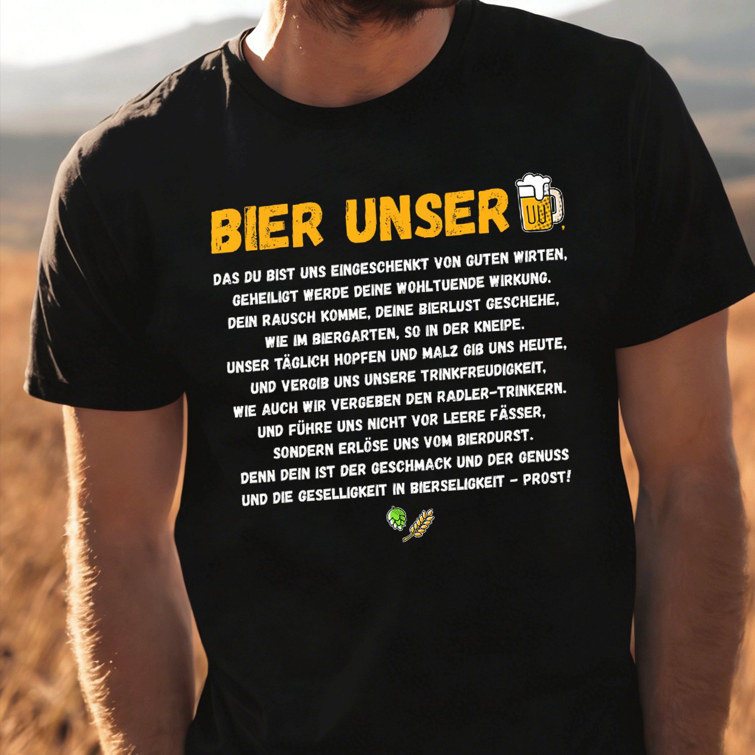 T-shirt With German Text Bier Unser Beer Lovers Black For Men Women Unisex Funny T-shirt