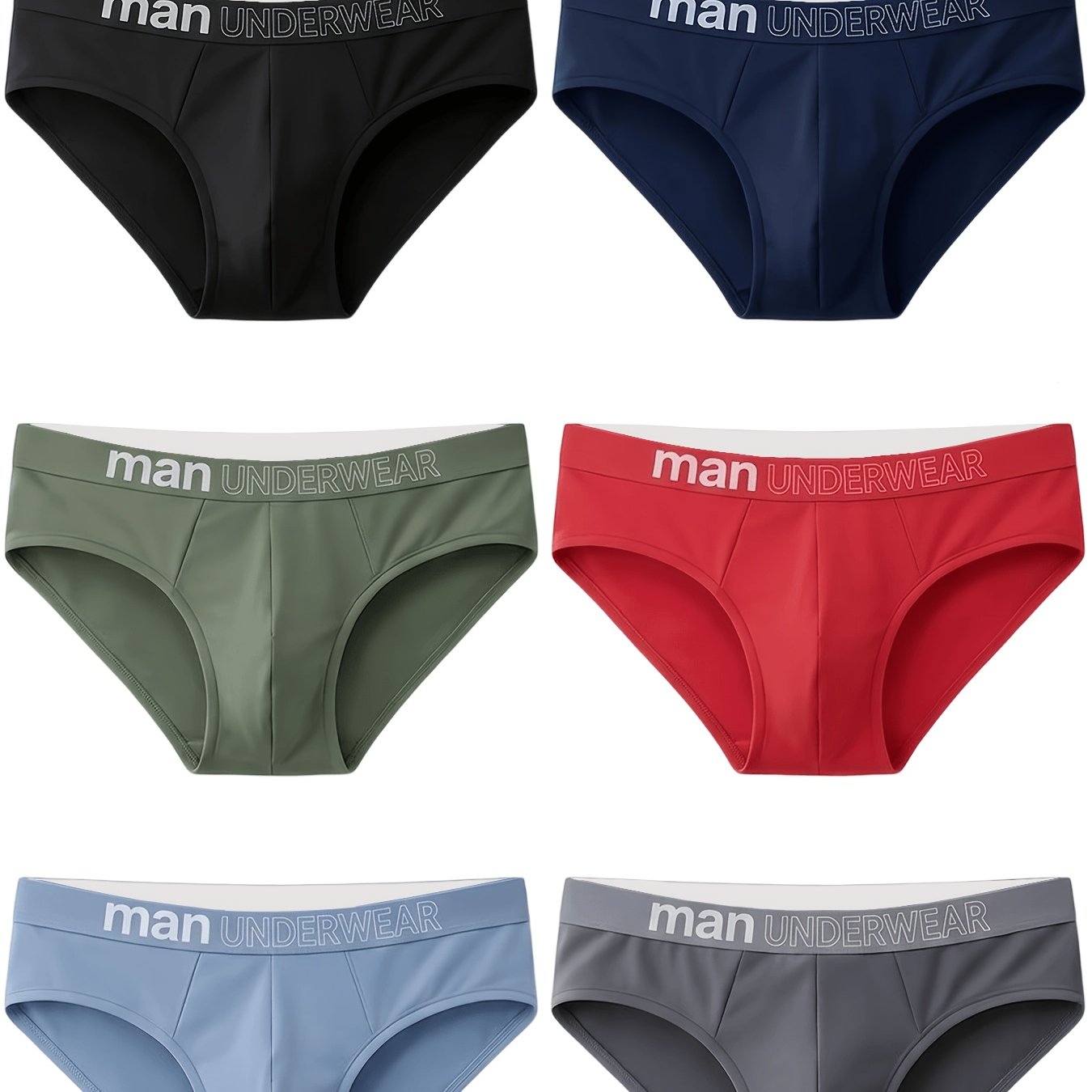 TEMU Brovanic 3pcs Random Solid Color Men's Briefs - Soft, Comfortable, And Breathable, Random Assortment, For Men And Teenagers, Casual Or Outdoor
