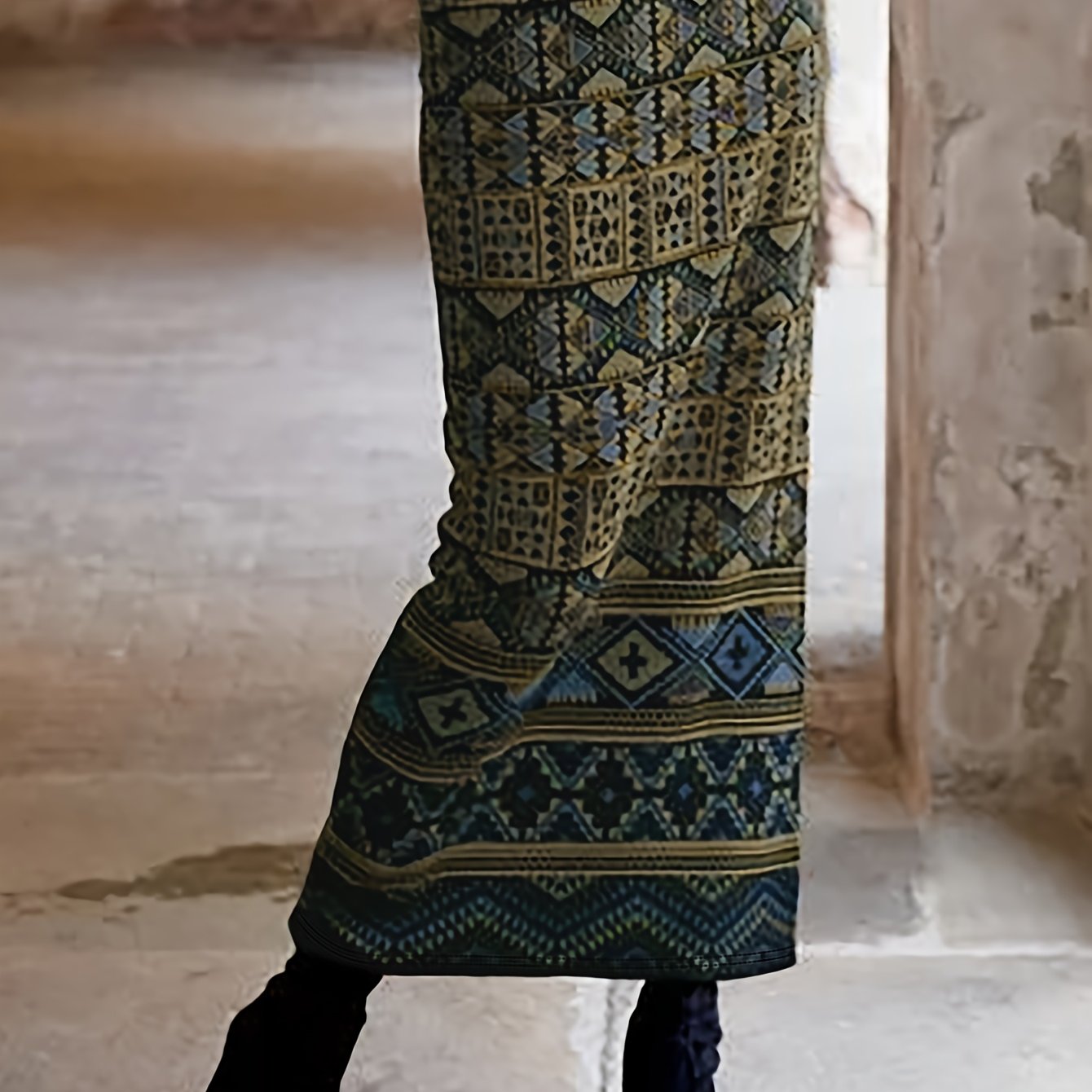 Vintage Fashion Ethnic Style Women's Commuting Versatile Thin Dress