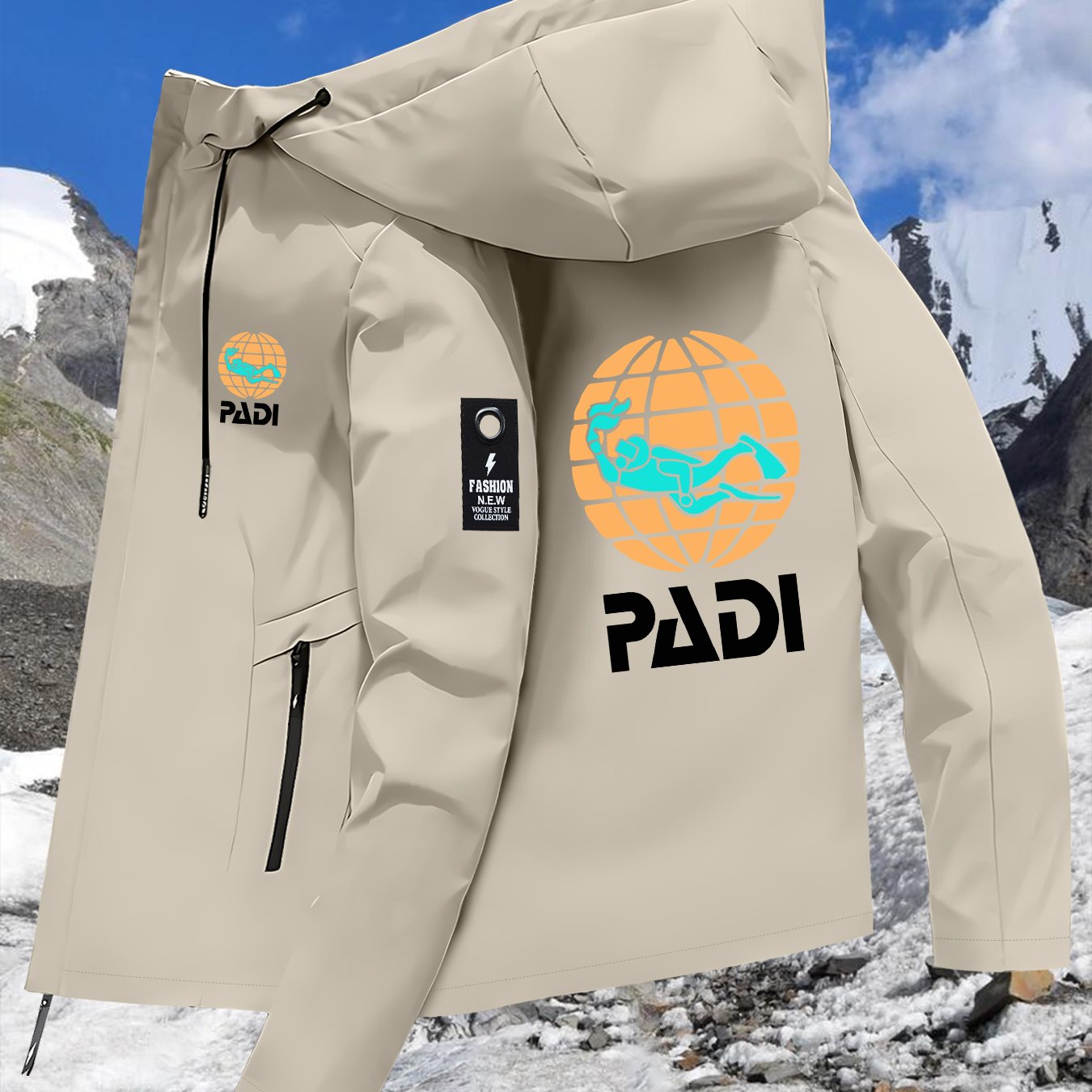 TEMU And Autumn Couple's Windbreakers With Prints, Jackets For Outdoor Climbing, Unisex Outerwear.