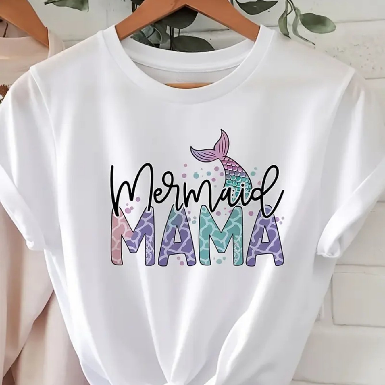 E-shop T-Shirt mit Grafikdruck, Kurzarm-Rundhals-Freizeitoberteil für Sommer & Frühling, Damenbekleidung