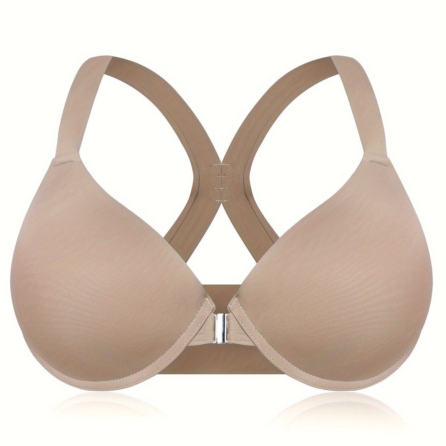 Image of Plus Size Front Closure Bras For Women, Comfortable T-shirt Bra, Sexy Racerback Design, Ultra Soft And Lightweight, Women's Lingerie, Underwire