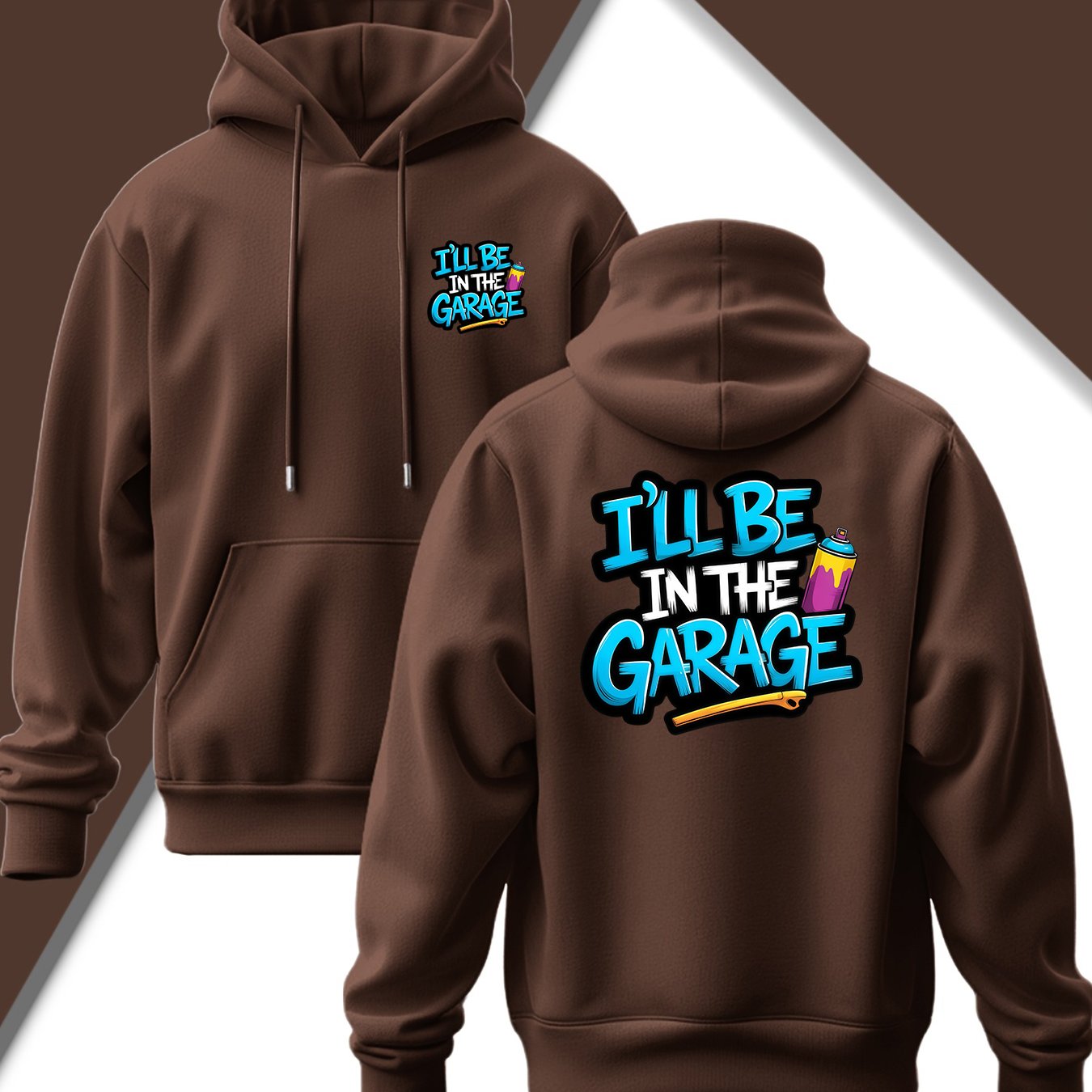 TEMU Men's Hoodie, Casual Daily Drawstring Hooded Sweatshirt With " " Print, Spray Paint Cans And Tools For Repair, Hobby, , Front Kangaroo Pocket
