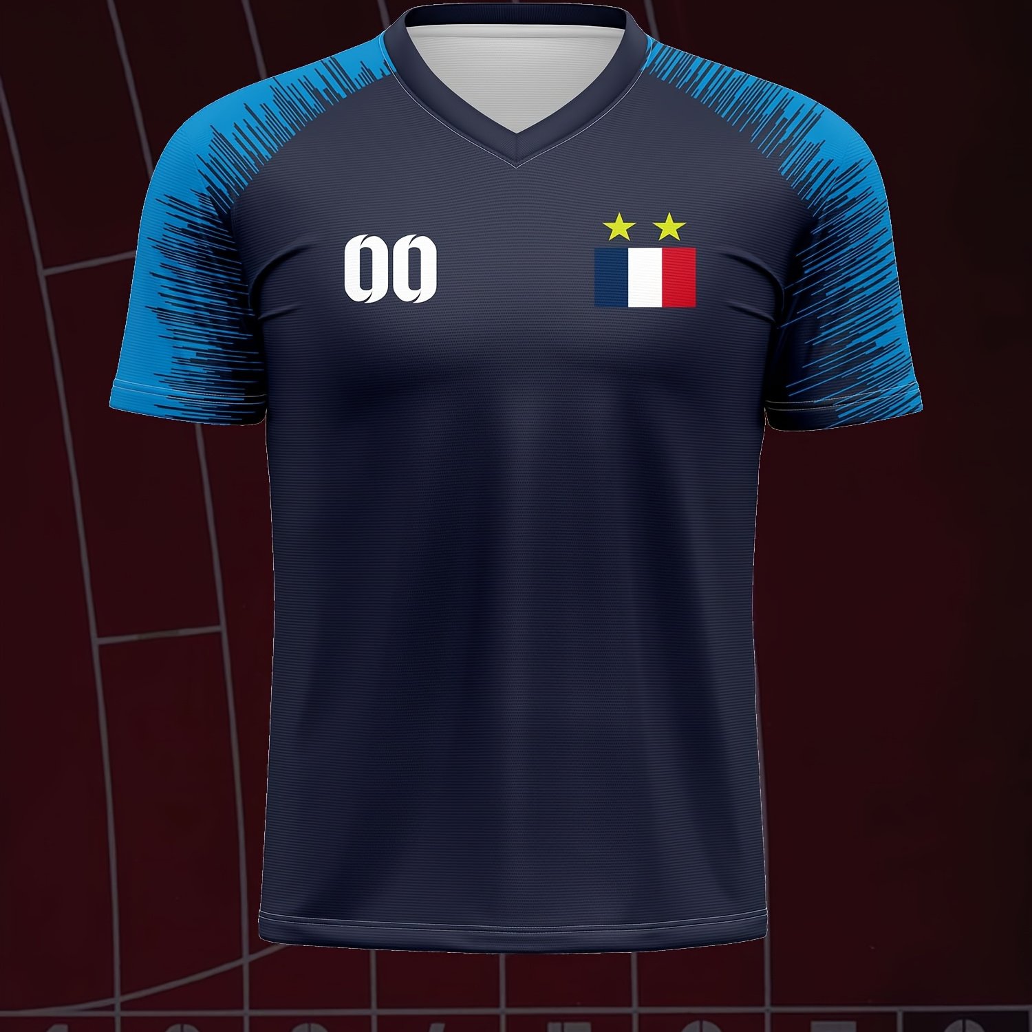 TEMU Maillot de football à col en V, nom et numéro personnalisés, coupe confortable pour , les tenues décontractées, air