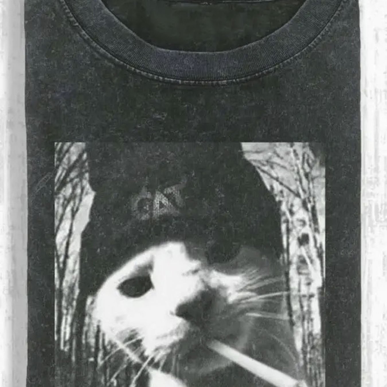 TEMU 230g Washed, Cat Print T-shirt, High Quality Batik Cotton Retro Fashion Brand T-shirt, Men's T-shirt, Summer T-shirt, Beach Must-have, Holiday