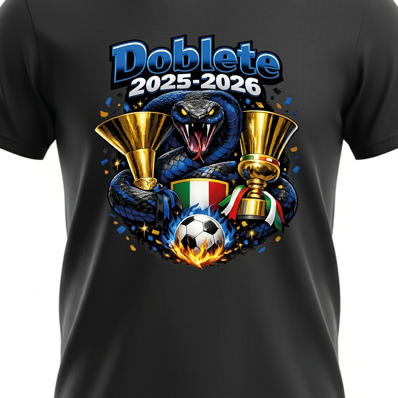 Image of 2025-2026 Men's And Football T-shirt With Snake And Cups Gift Idea For Fans S Unisex Comfortable T-shirt Perfect For Home Outdoor Work Gifting (birthdays Mother's Day Valentine's Day) Small-3xl Unisex