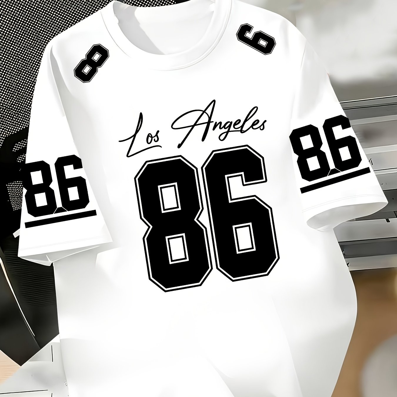 TEMU Maglia da football americano da donna Los Angeles n. 86 - T-shirt pullover a maniche corte con stampa numero 86, abbigliamento casual per di