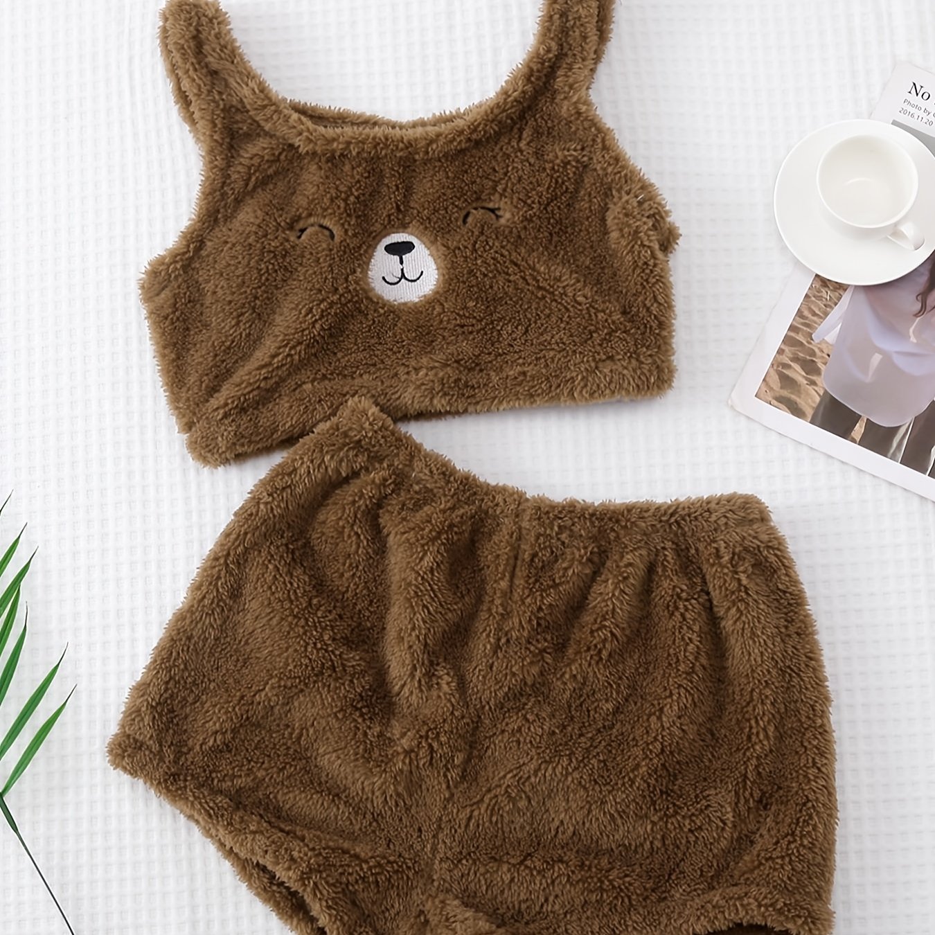 TEMU Autumn And Winter Plush Vest Pajama Set For Teenagers, For Teenager