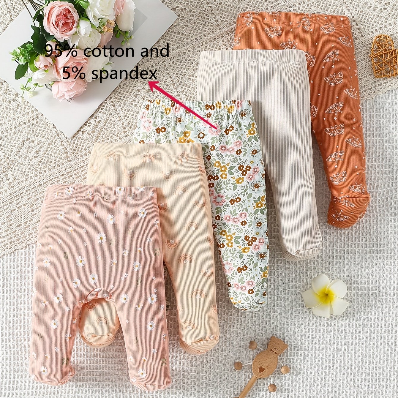 Image of Baby Girl Threaded Knit Tights Baby Full Foot Tights Newborn Girl Leggings 1pc 5pcs, Perfect For Outdoor