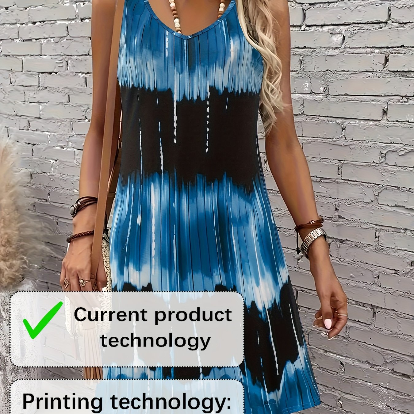 TEMU Top canotta estivo da donna con scollo a V, stampa traspirante con irregolari, blocchi di tie-dye sfumati, cuciture astratte e stampa 2D casual