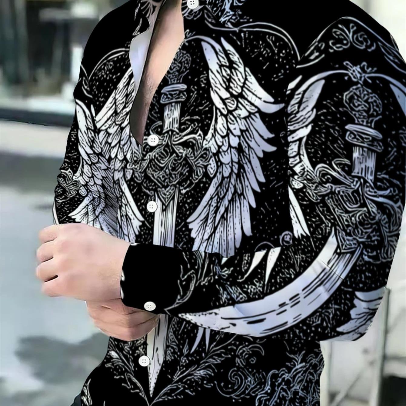 TEMU Mens Casual Long Sleeve Shirt