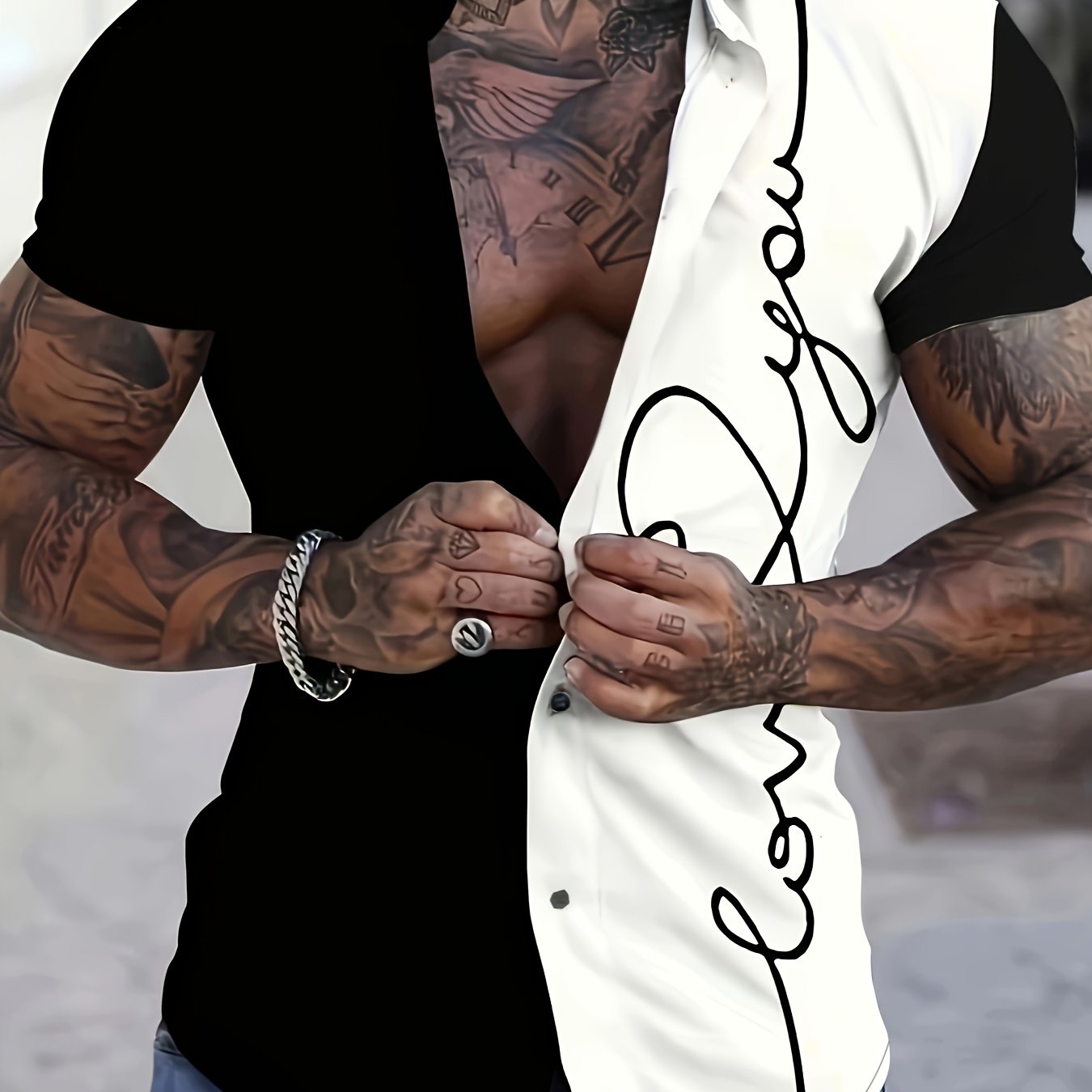Image of Men's Short-sleeve Shirt With A Design For Spring, Summer, And Autumn, Suitable For Holidays And Casual , Made Of 100%, Machine Washable Dry . Dcy1213