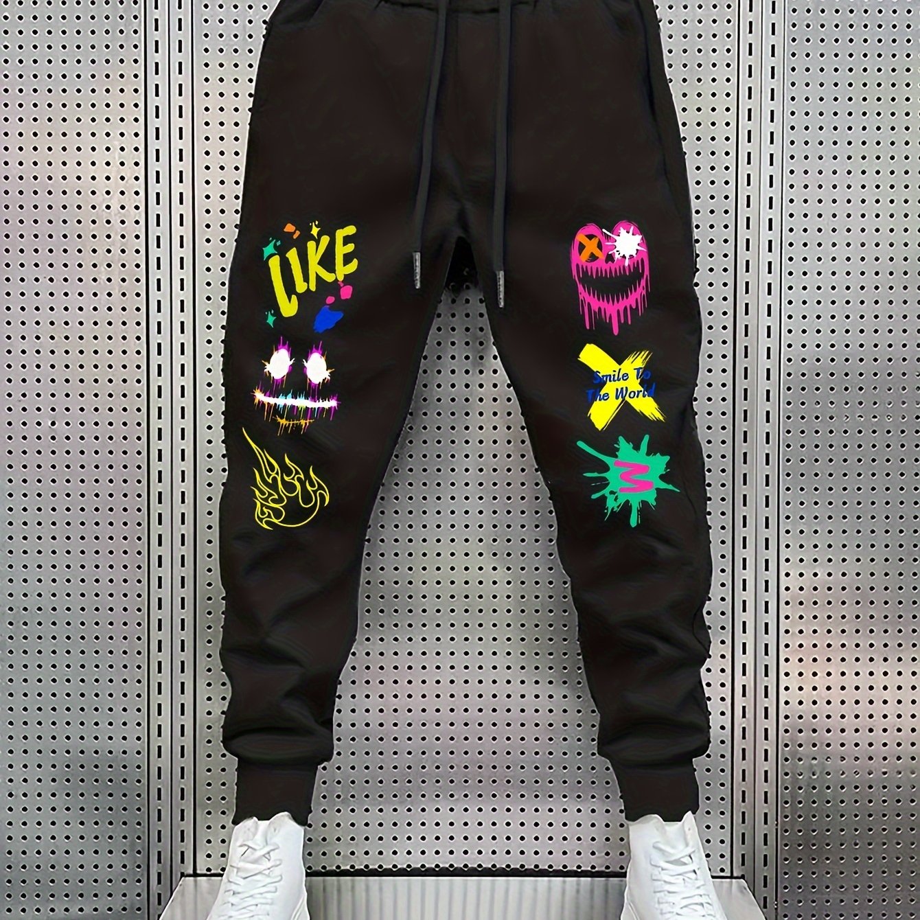 TEMU Men's Trendy Printed Casual Trousers