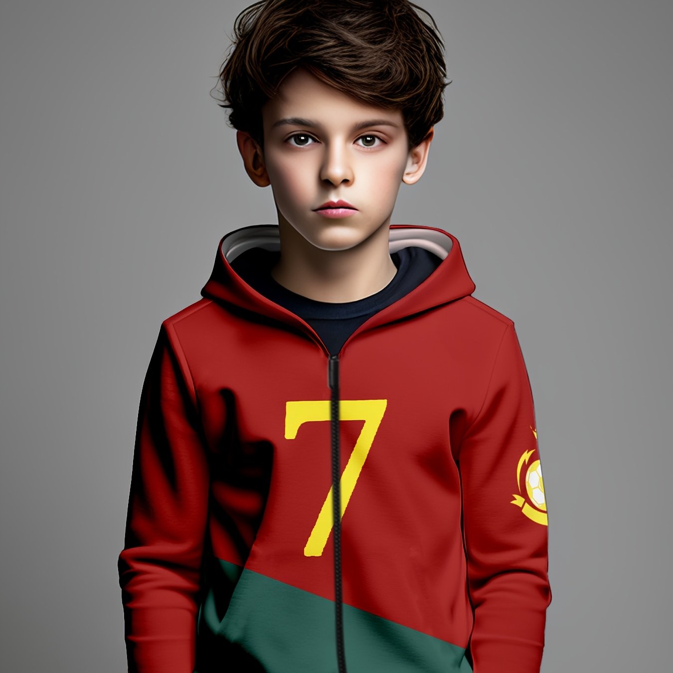 Image of Boys' Fashion Zipper Hooded Cardigan Long Sleeve Sports Printing Boys' Tops Children' Casual Game Cartoon, Spring/autumn Essentials