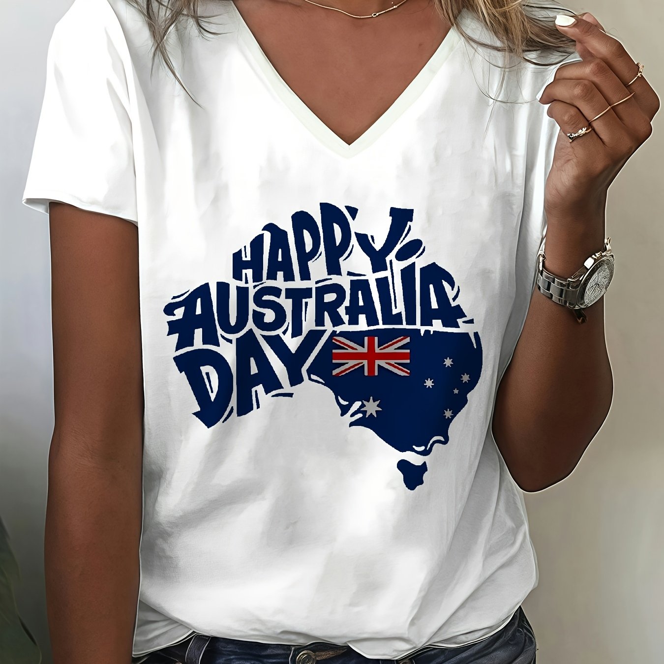 TEMU Lz250508 (38) 2d Flat Printing Women's Casual Short Sleeve T-shirt, Short Sleeve Women's Apparel For Spring, Summer & Autumn - Everyday Women's