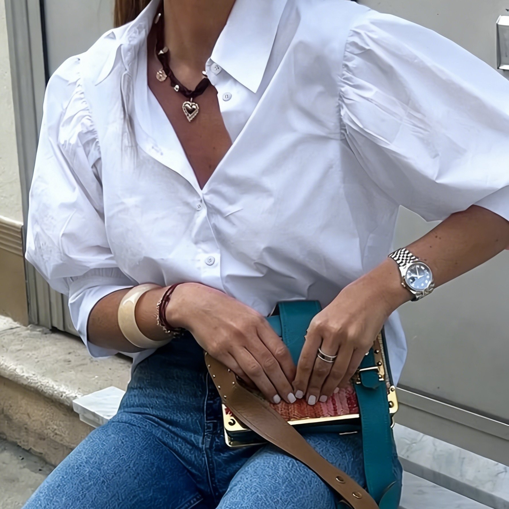 TEMU Women's Loose Lapel Neck Lantern Sleeve Casual Shirts, Everyday & Formal Wear For Office, Party, Casual , Daily , Wearable , Summer, Autumn, And