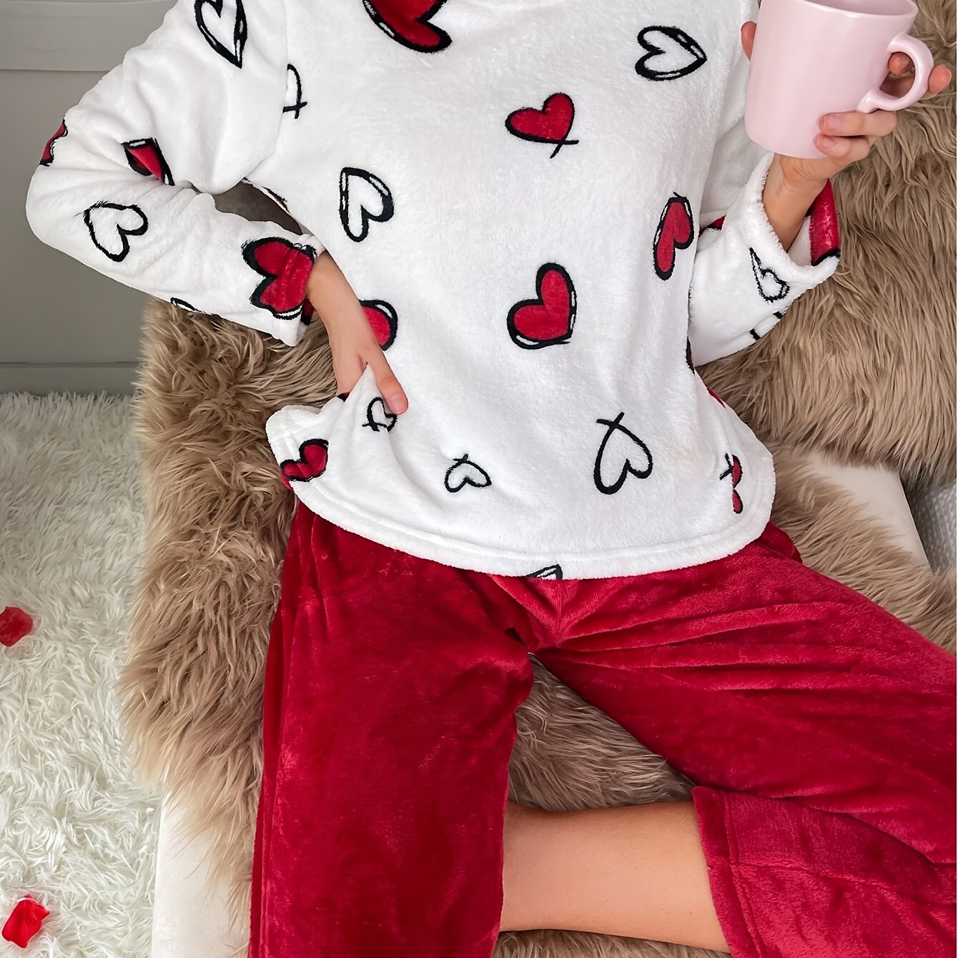 New Women's Flannel Pajamas Autumn Winter Ladies Set