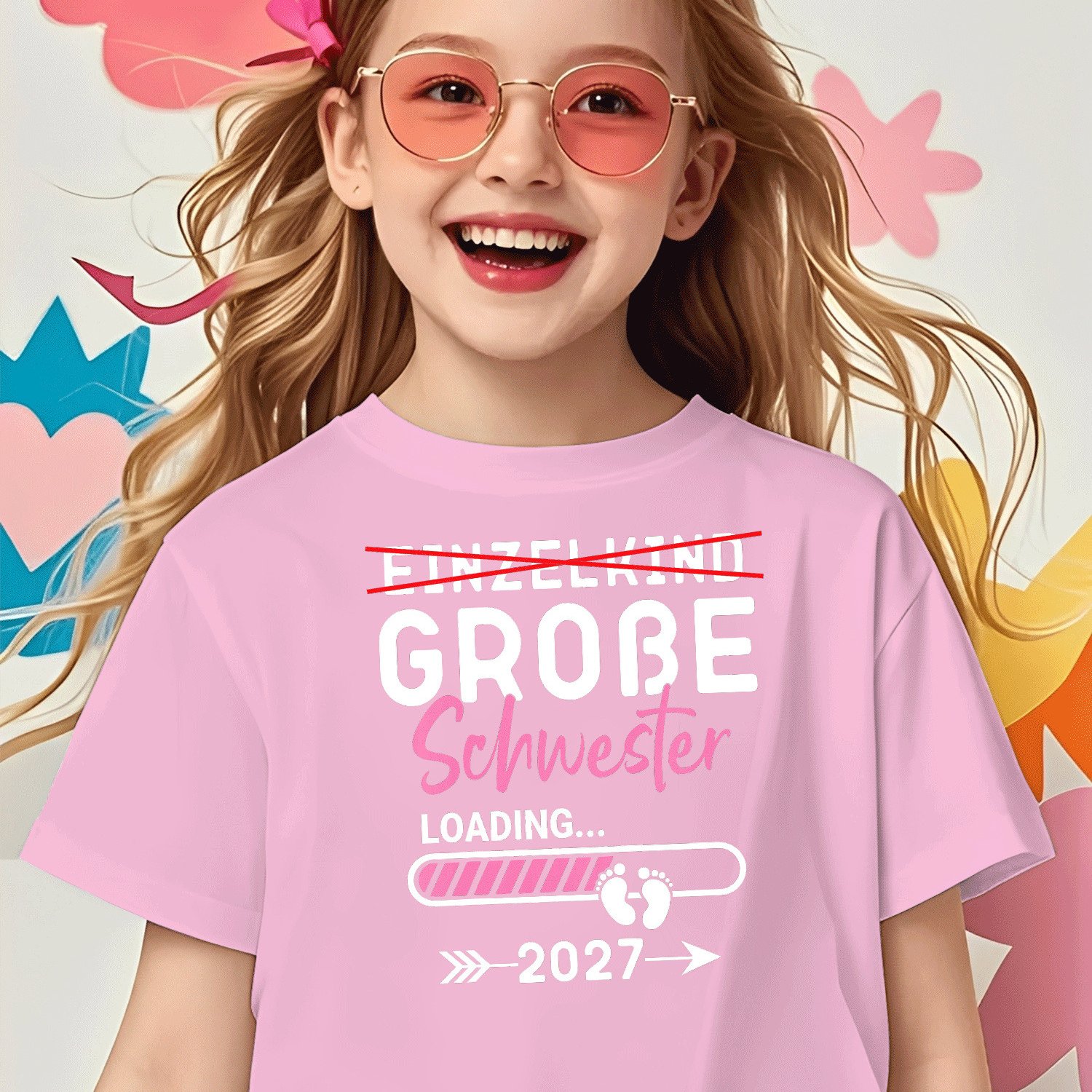 Image of Single Child Big Sister 2027 Older Sister 2027 T-shirt For Boys Girls Kids Children T-shirt