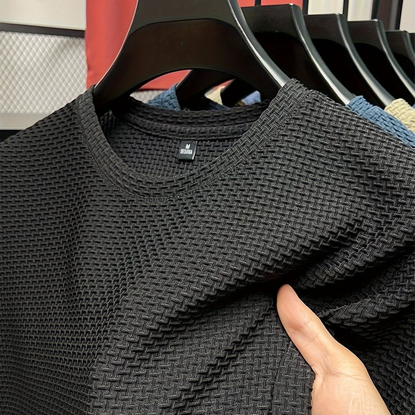Men's Breathable Mesh Elastic Solid Color Short Sleeved T-shirt, , Suitable For Summer Outdoor Golf Activities
