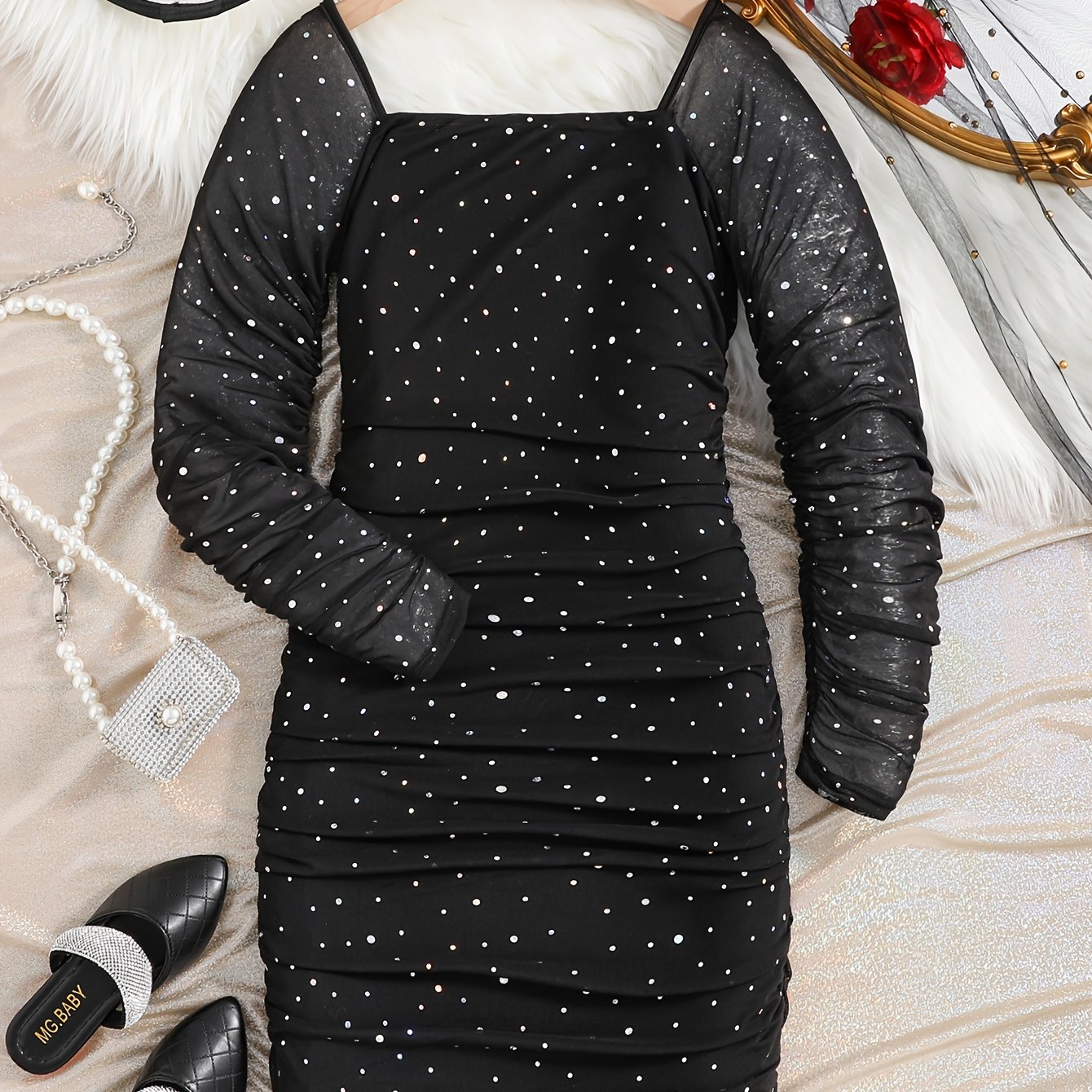 knee length dresses for ladies Allora Strapless Rib Dress Combo Black / S by Project Social T main image 0