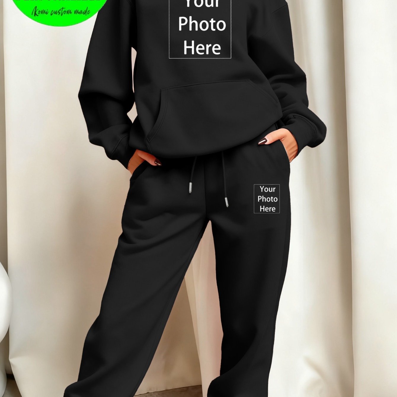 TEMU Customizable Double-sided Photo And Text Printed Women's Casual - Breathable , Round Neck, In Multiple Colors Suitable For Weddings, Parties,