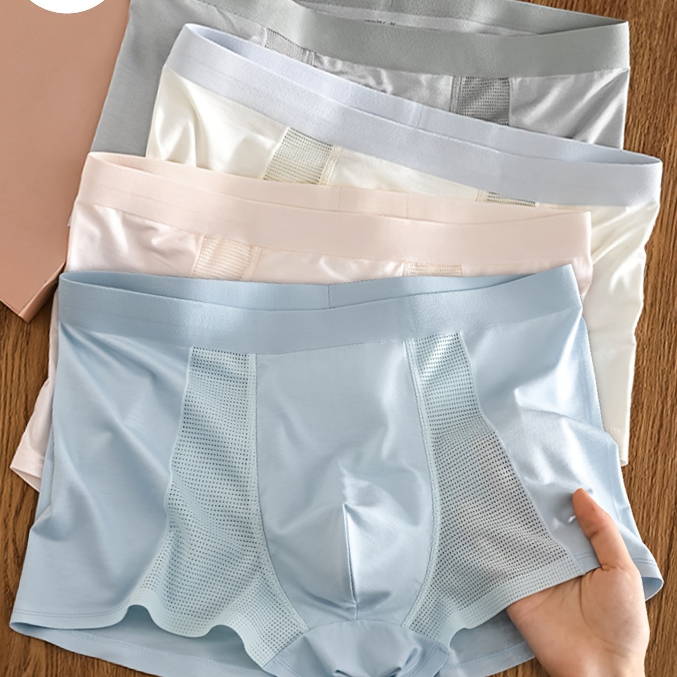 TEMU Random 1pc New Style Boxer Briefs With Half-mesh Design, A Trendy Underwear Perfect For High-quality Men!