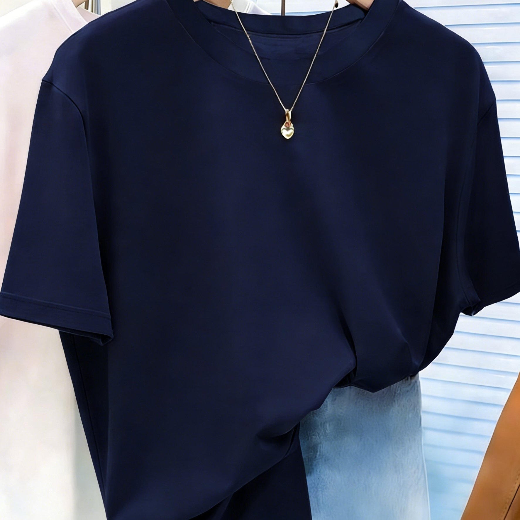TEMU Women's 2026 Fit Versatile Round Neck Solid Color Basic Summer Short Sleeve T-shirt Top