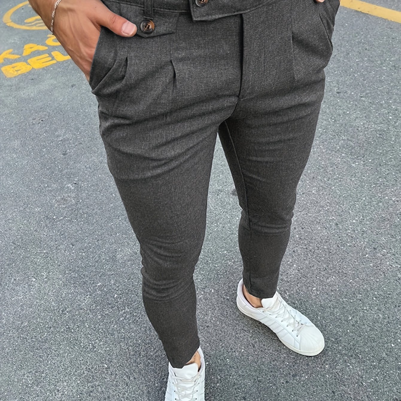 Mens Dressy Pants Flat Front Pant Straight-Legs Long Pant for Mens Vintage  Printed Slim Fit Casual Business Trousers