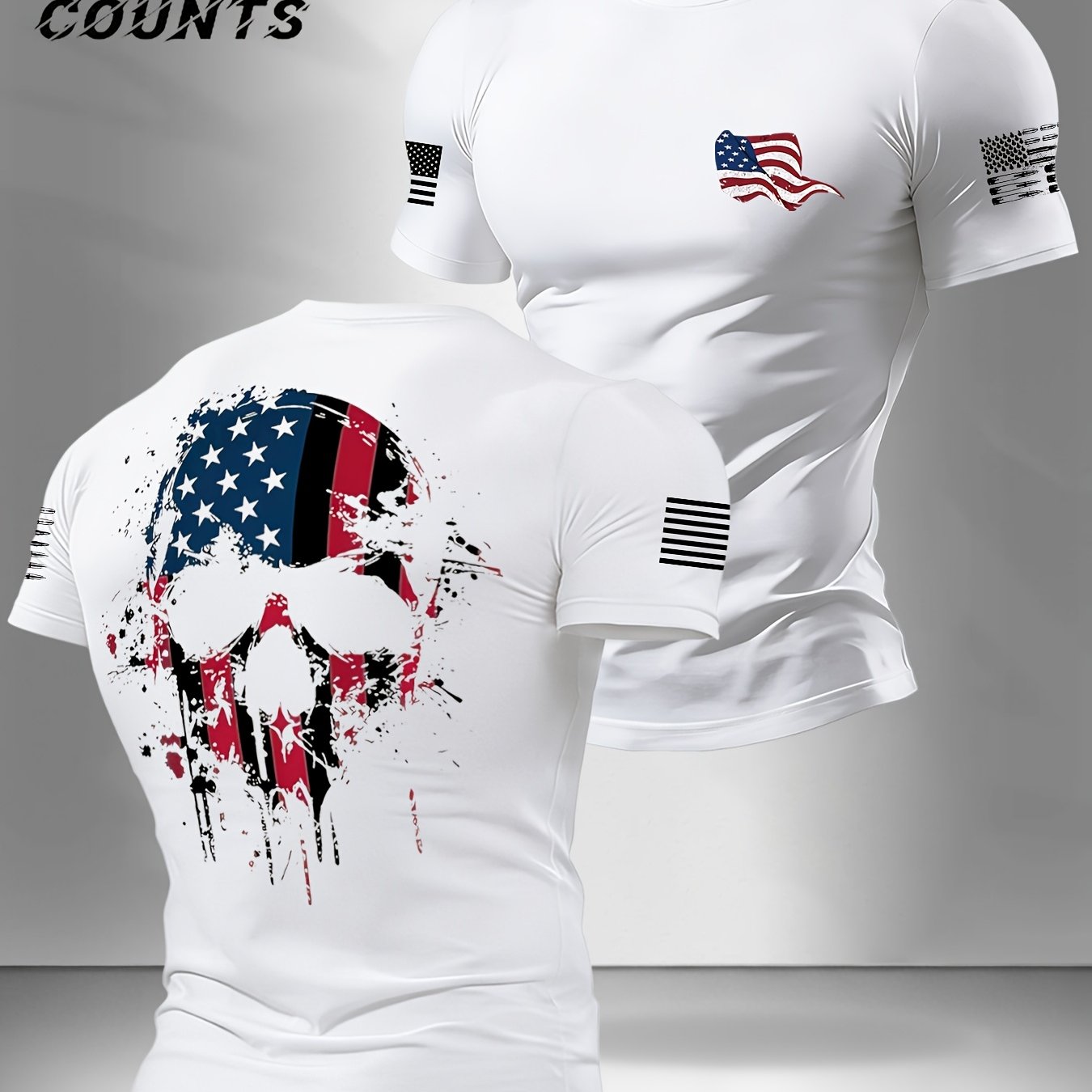 TEMU T-Shirt Homme Col Rond à Imprimé, Manches Courtes Décontractées pour l'Été