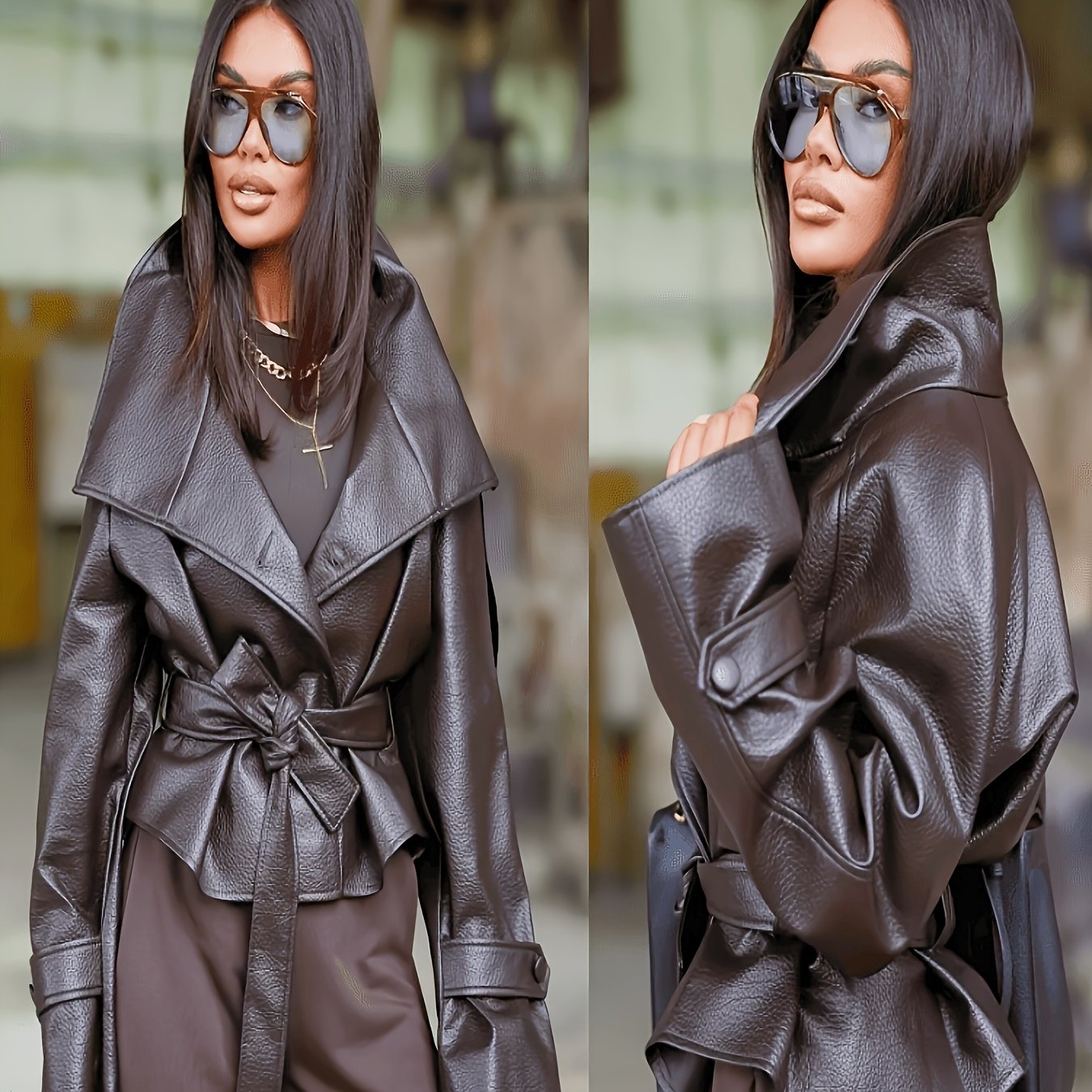 TEMU Women's Fashionable Solid Color Coat