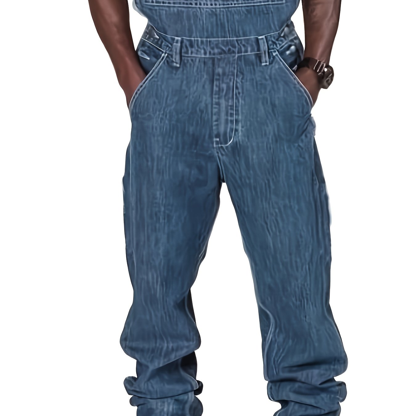TEMU Hme Combined Multi- Men's Casual Versatile Stylish Denim Overalls