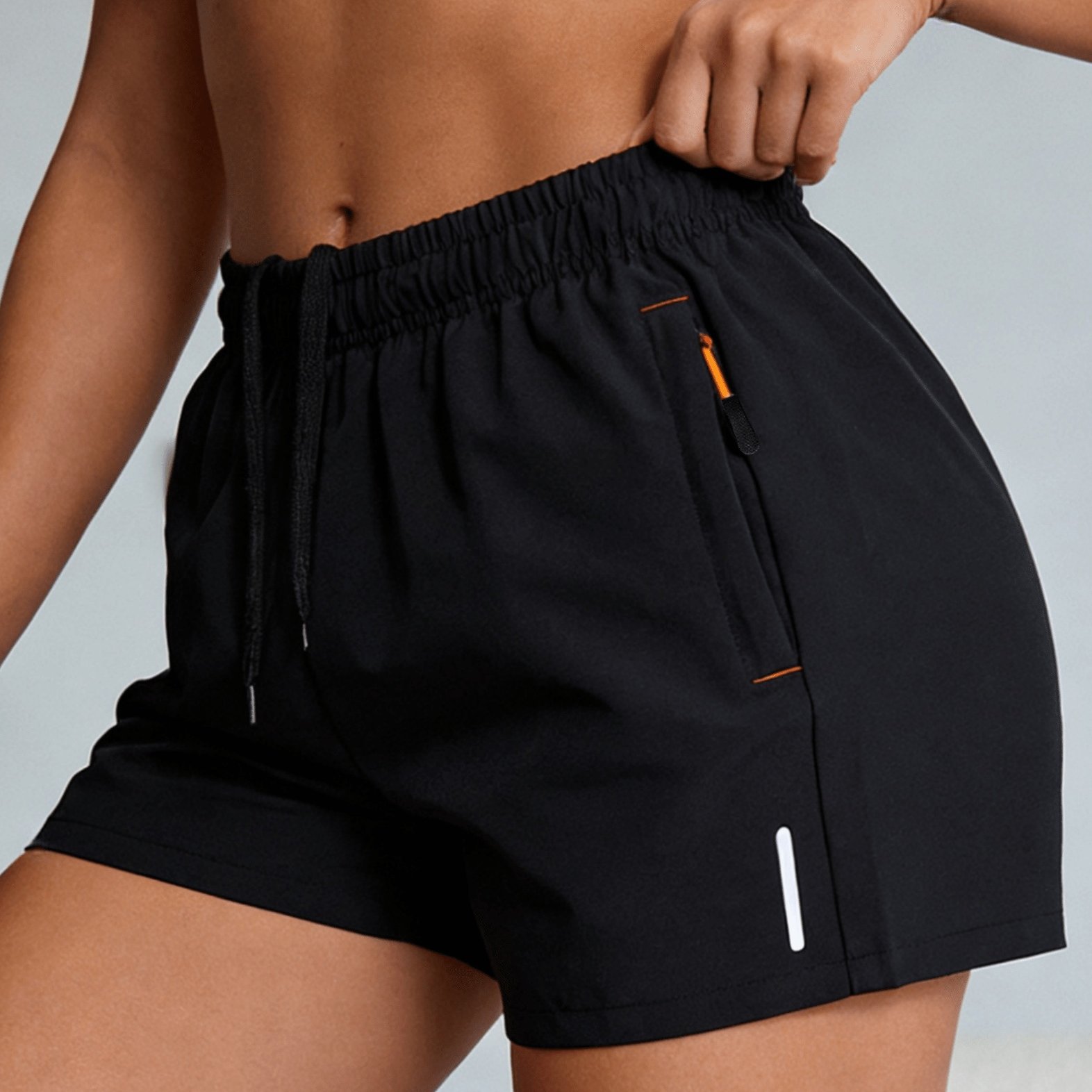 TEMU Women's Summer Outdoor Sports Quick-dry Shorts, Breathable And Comfortable Polyester-spandex, With Zipper Pocket And Drawstring, Featuring
