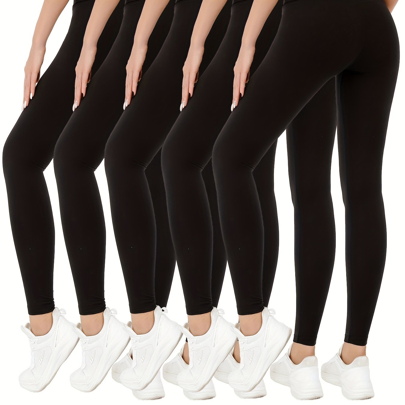 Paquete de 5 leggings cortos de elastano sin costuras para mujer
