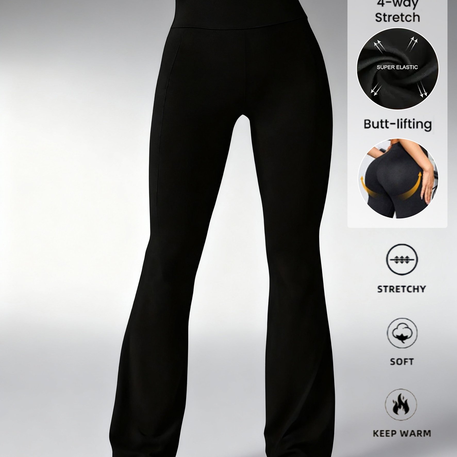 E-shop Frühling/Sommer Hose im europäischen amerikanischen Stil, einfarbig, mit hoher Taille Schlag, Freizeithose für Damen, Jogginghose