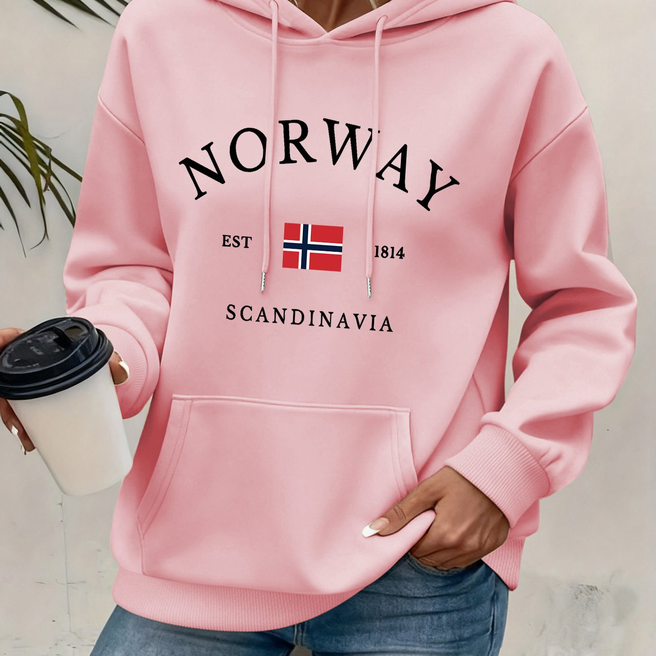 TEMU Graphic Print Hoodie, Drawstring Casual Hooded Sweatshirt For Winter & Fall, Women's Clothing
