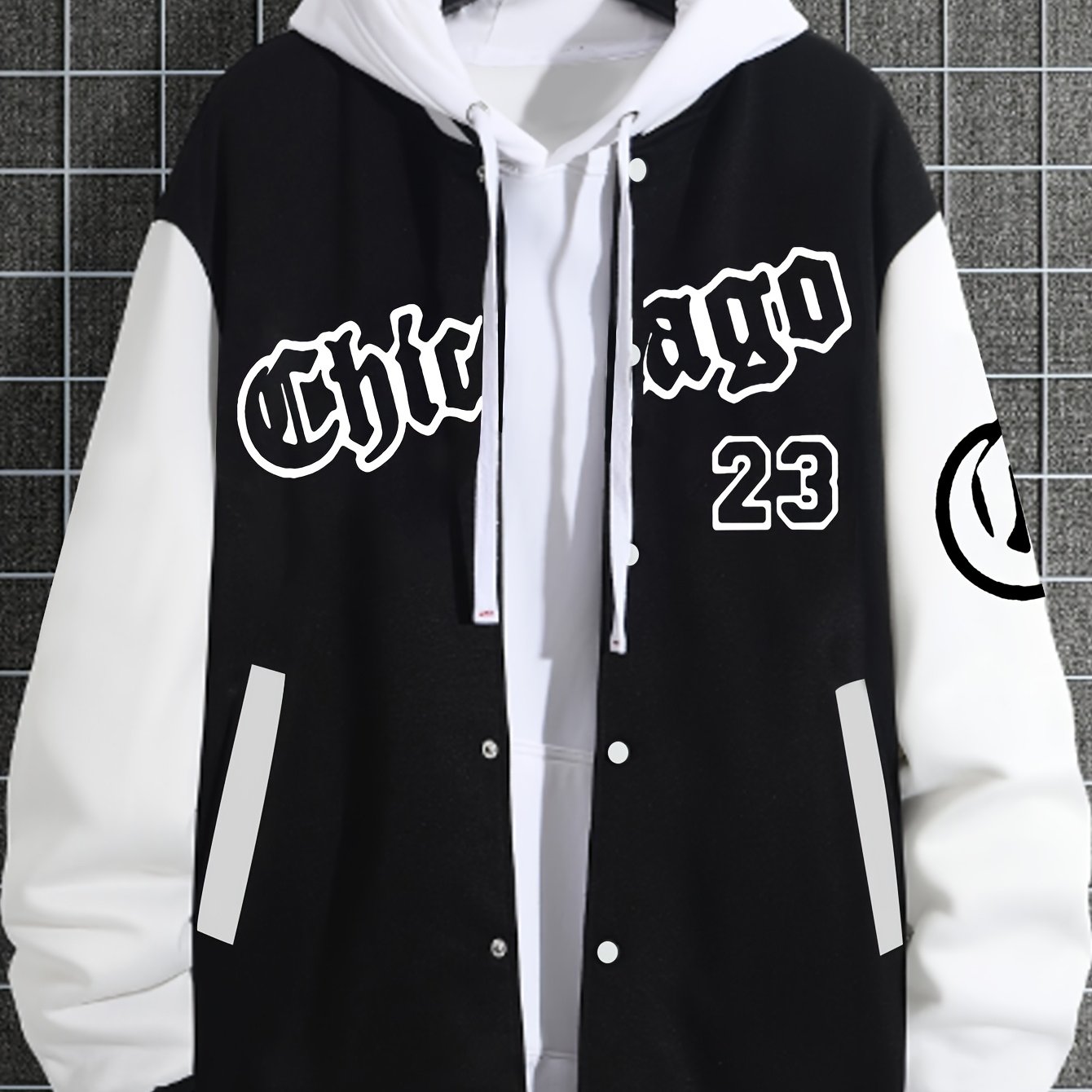 TEMU Men's Baseball Jacket Chicago Casual Outerwear