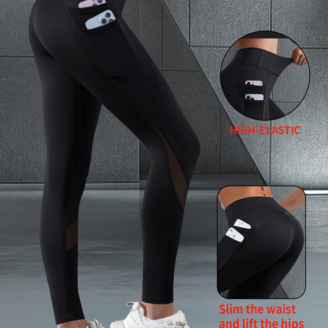 TEMU Nouveaux Pantalons de Yoga en pour Femmes Printemps/Automne, Pantalons de Sport de Fitness Air, Leggings Taille Haute Gainant et Contrôlant le